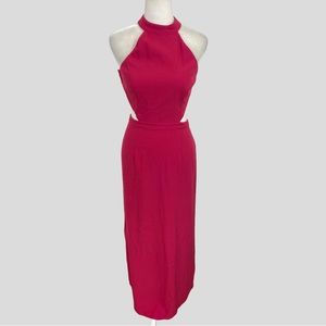 NBD x The Naven Twins Hot Pink Cutout Sides Criss Cross Back Maxi Dress Small